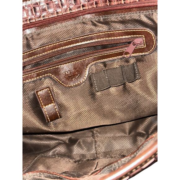 Mc Marc Women's Brown Tan Leather Woven Texture Chantal Shoulder Bag purse - Picture 10 of 10